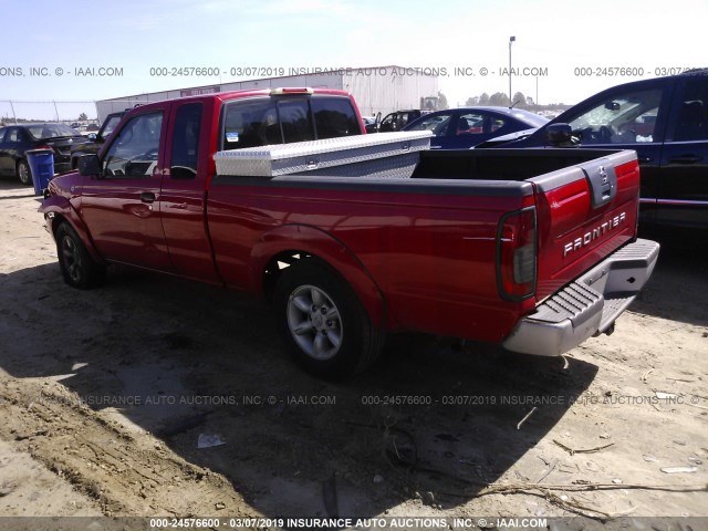 1N6DD26S92C375085 - 2002 NISSAN FRONTIER KING CAB XE RED photo 3