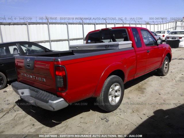 1N6DD26S92C375085 - 2002 NISSAN FRONTIER KING CAB XE RED photo 4