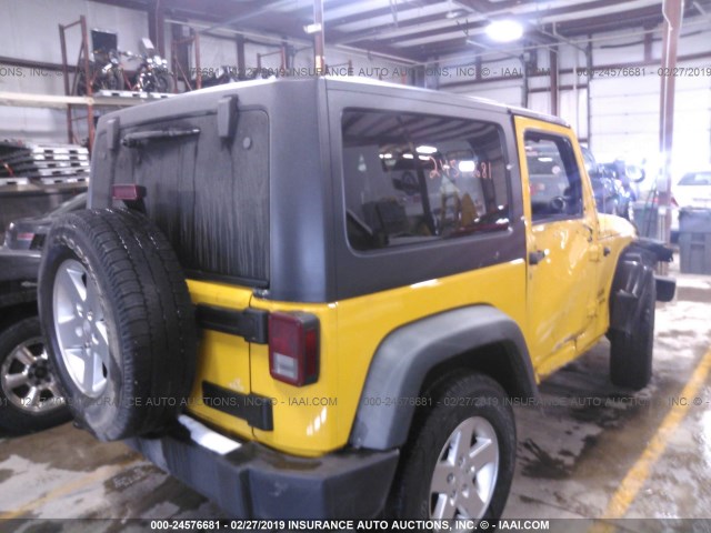 1J4AA2D17BL529375 - 2011 JEEP WRANGLER SPORT YELLOW photo 4