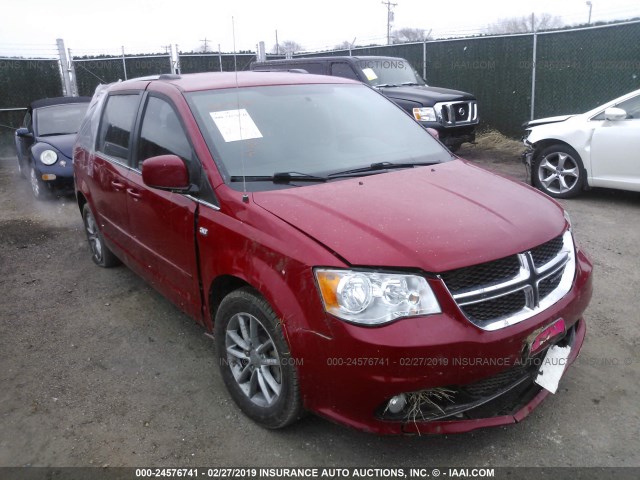 2C4RDGCG6ER376907 - 2014 DODGE GRAND CARAVAN SXT MAROON photo 1