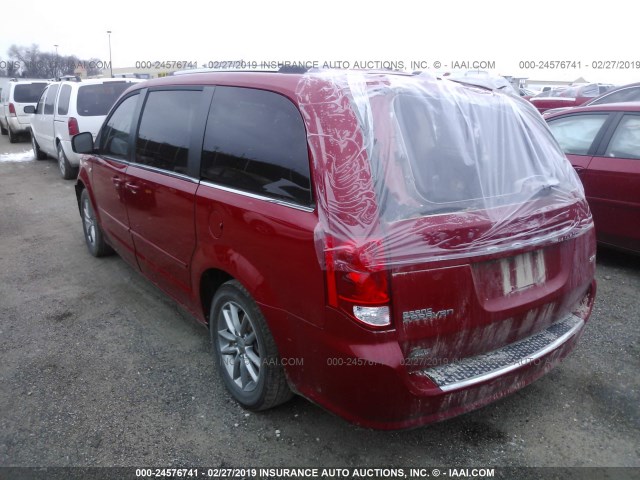 2C4RDGCG6ER376907 - 2014 DODGE GRAND CARAVAN SXT MAROON photo 3