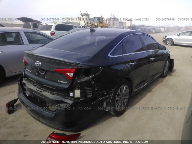 5NPE34AF6GH324316 - 2016 HYUNDAI SONATA SPORT/LIMITED BLACK photo 4