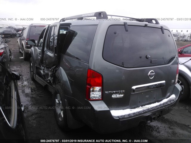 5N1AR18W77C640834 - 2007 NISSAN PATHFINDER LE/SE/XE GRAY photo 3