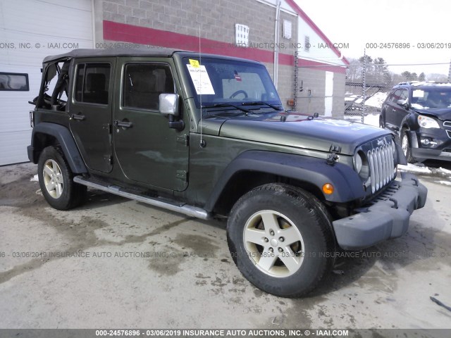 1J4GA39168L621899 - 2008 JEEP WRANGLER UNLIMITE X GREEN photo 1