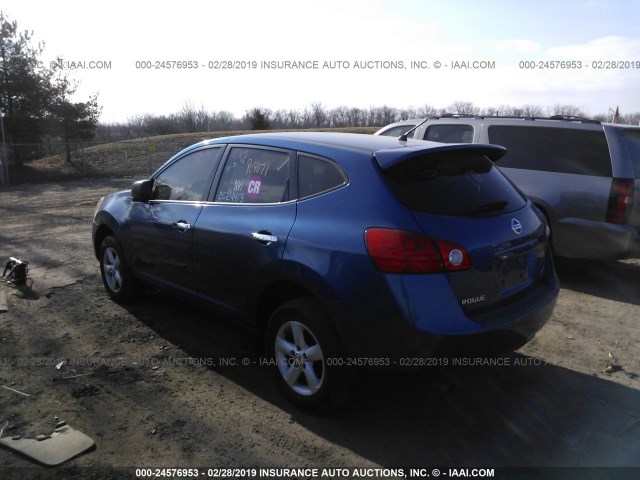 JN8AS5MT8AW022752 - 2010 NISSAN ROGUE S/SL/KROM BLUE photo 3