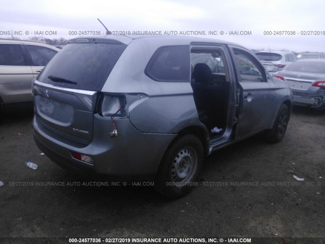 JA4AD2A36EZ005245 - 2014 MITSUBISHI OUTLANDER ES GRAY photo 4