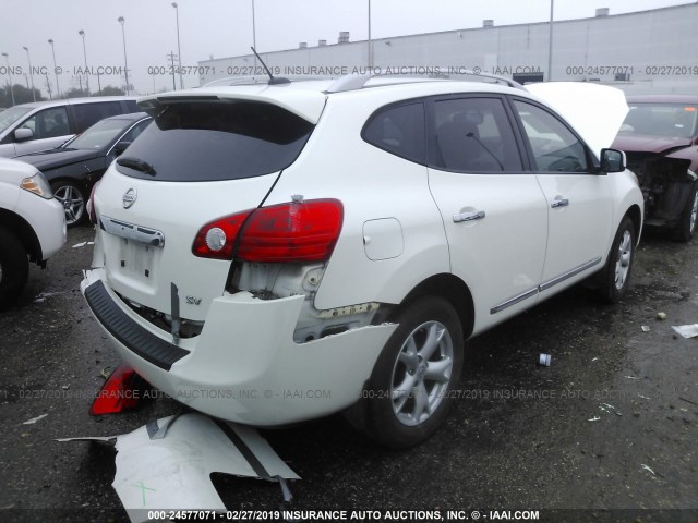 JN8AS5MT3BW181468 - 2011 NISSAN ROGUE S/SV/KROM WHITE photo 4