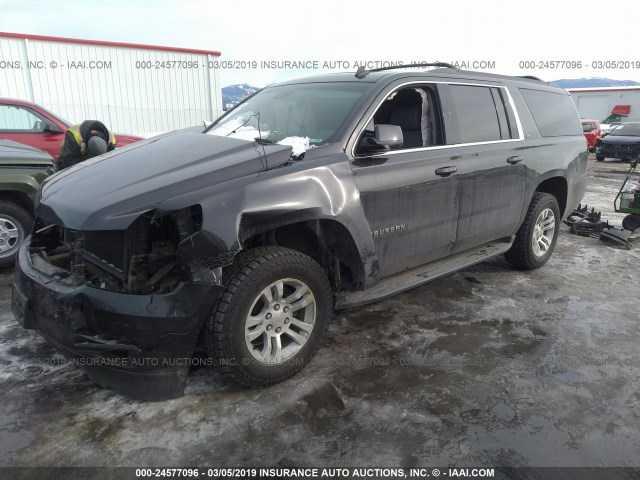 1GNSKJKCXFR116429 - 2015 CHEVROLET SUBURBAN K1500 LT GRAY photo 2