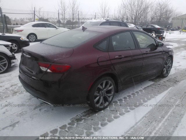 1C3CCCBG0FN673712 - 2015 CHRYSLER 200 S MAROON photo 4