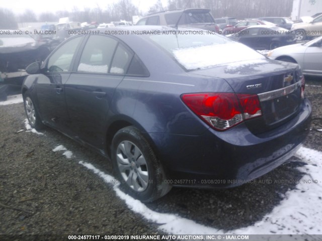 1G1PA5SH7E7348509 - 2014 CHEVROLET CRUZE LS BLUE photo 3