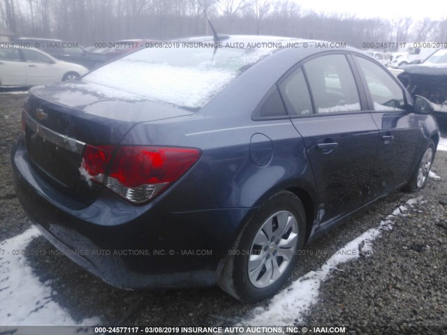 1G1PA5SH7E7348509 - 2014 CHEVROLET CRUZE LS BLUE photo 4