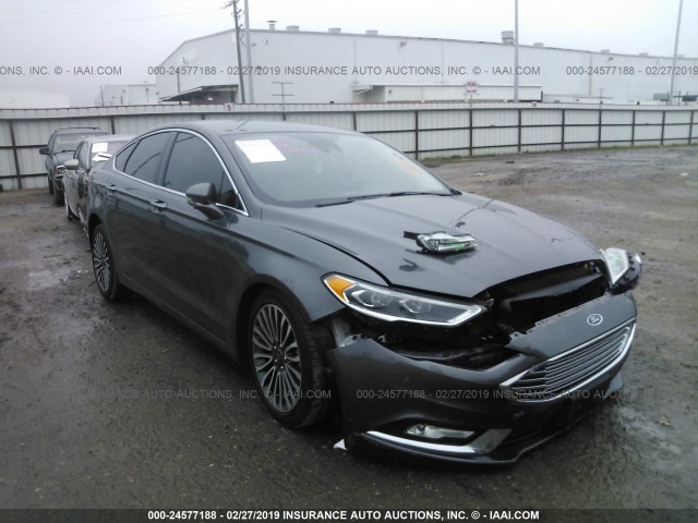 3FA6P0T94HR321041 - 2017 FORD FUSION SE GRAY photo 1