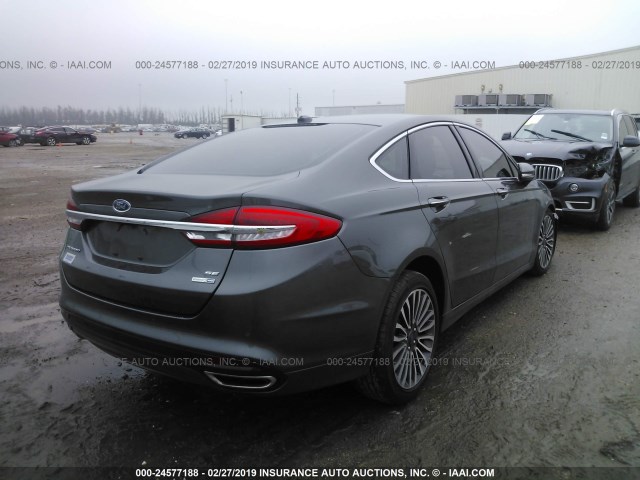 3FA6P0T94HR321041 - 2017 FORD FUSION SE GRAY photo 4