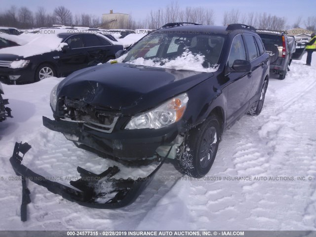 4S4BRBAC9B3395781 - 2011 SUBARU OUTBACK 2.5I BLACK photo 2