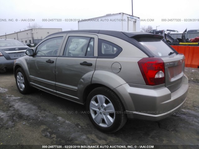 1B3HB48B57D163743 - 2007 DODGE CALIBER SXT GOLD photo 3