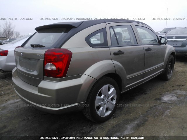 1B3HB48B57D163743 - 2007 DODGE CALIBER SXT GOLD photo 4