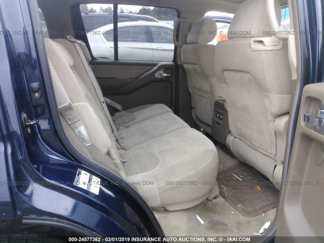 5N1AR18W56C640099 - 2006 NISSAN PATHFINDER LE/SE/XE BLUE photo 8