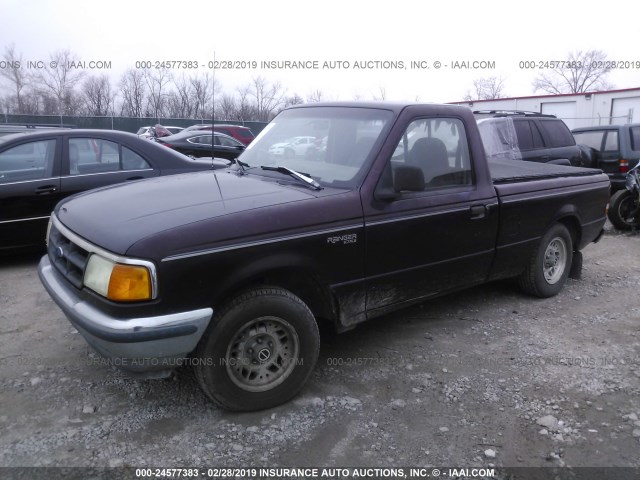 1FTCR10A5RUB31853 - 1994 FORD RANGER PURPLE photo 2