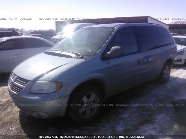 2D4GP44L06R705226 - 2006 DODGE GRAND CARAVAN SXT BLUE photo 2