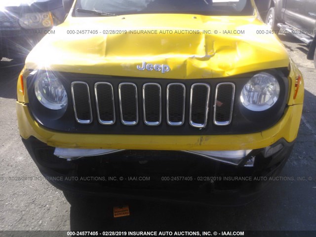 ZACCJAAT5GPE00469 - 2016 JEEP RENEGADE SPORT YELLOW photo 6