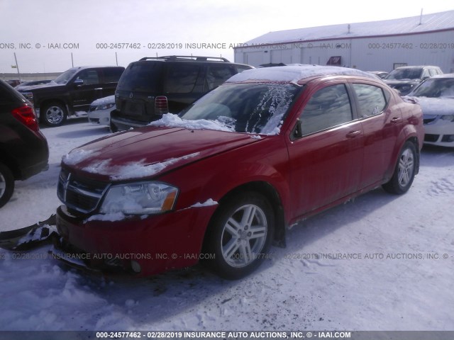 1B3LC56B59N508718 - 2009 DODGE AVENGER SXT/R/T RED photo 2