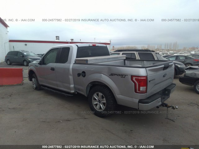 1FTEX1EP8GFB26630 - 2016 FORD F150 SUPER CAB SILVER photo 3