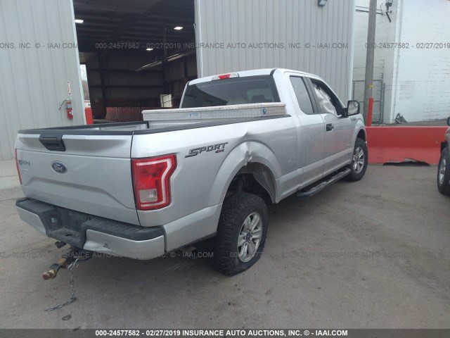 1FTEX1EP8GFB26630 - 2016 FORD F150 SUPER CAB SILVER photo 4