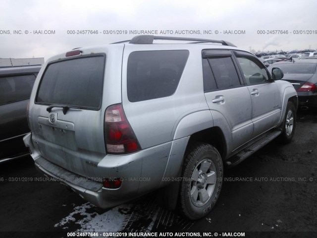 JTEBU14R840033602 - 2004 TOYOTA 4RUNNER SR5/SPORT SILVER photo 4