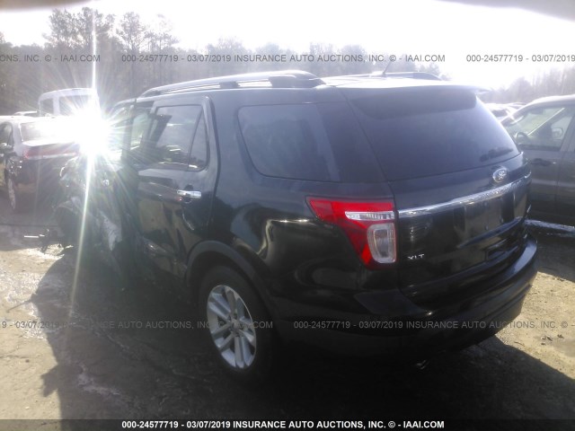 1FM5K7D83DGC77162 - 2013 FORD EXPLORER XLT BLACK photo 3