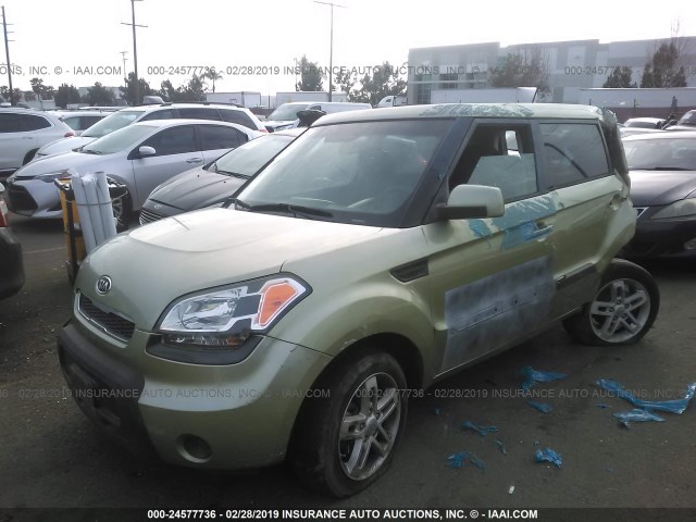 KNDJT2A24B7277526 - 2011 KIA SOUL +/!/SPORT GREEN photo 2