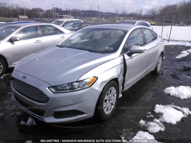 1FA6P0G76E5387453 - 2014 FORD FUSION S SILVER photo 2