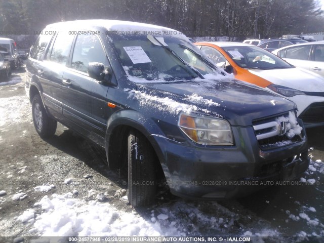 2HKYF18116H554065 - 2006 HONDA PILOT LX GRAY photo 1