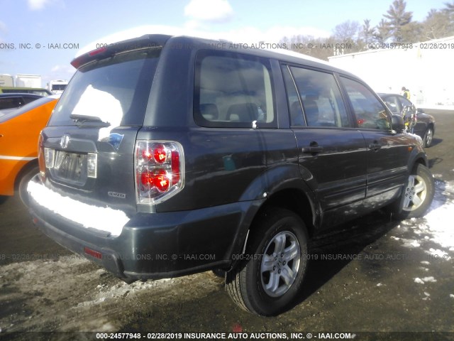 2HKYF18116H554065 - 2006 HONDA PILOT LX GRAY photo 4