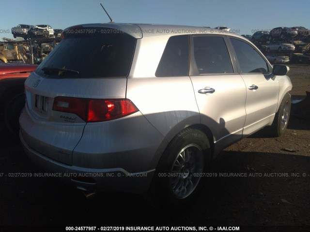 5J8TB18267A002960 - 2007 ACURA RDX SILVER photo 4