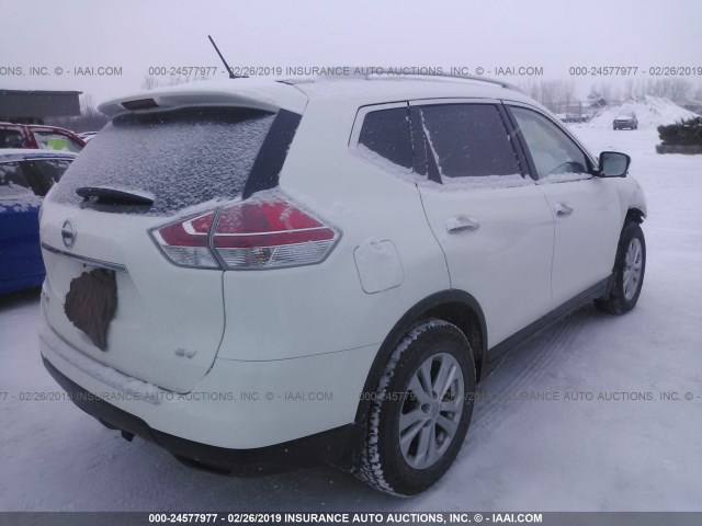 KNMAT2MT3FP592134 - 2015 NISSAN ROGUE S/SL/SV WHITE photo 4