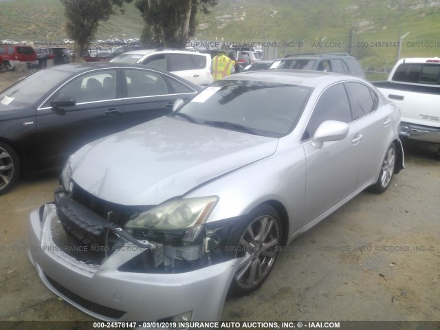 JTHBK262275046464 - 2007 LEXUS IS 250 SILVER photo 2