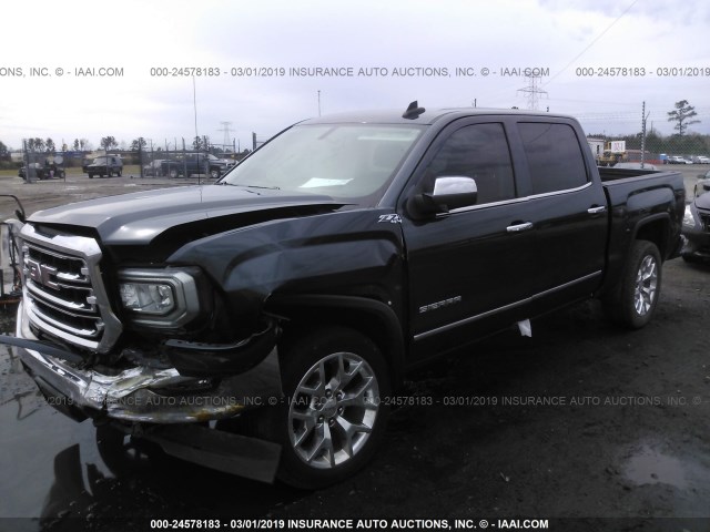 3GTU2NECXHG330134 - 2017 GMC SIERRA K1500 SLT Dark Blue photo 2