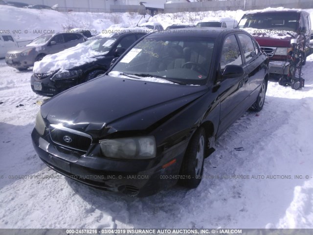 KMHDN45D13U607121 - 2003 HYUNDAI ELANTRA GLS/GT BLACK photo 2