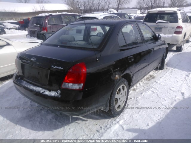 KMHDN45D13U607121 - 2003 HYUNDAI ELANTRA GLS/GT BLACK photo 4