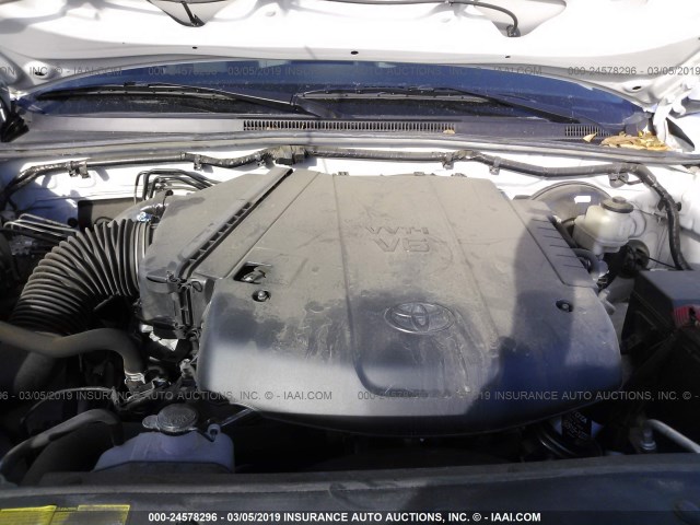 5TFJU4GN6FX070166 - 2015 TOYOTA TACOMA DOUBLE CAB PRERUNNER WHITE photo 10