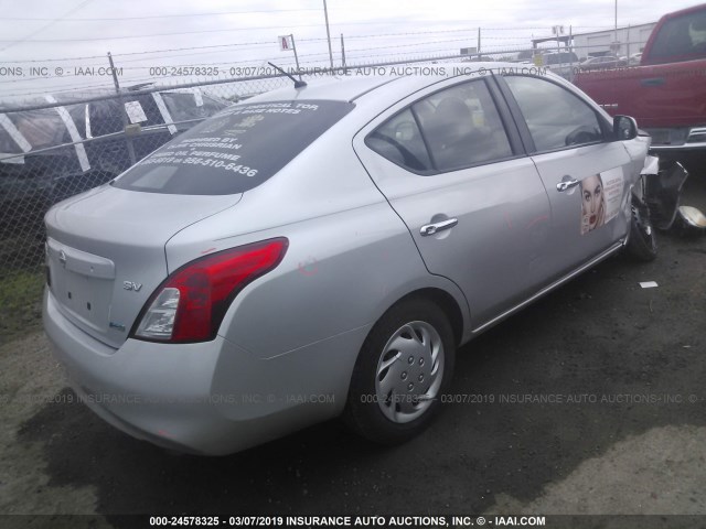 3N1CN7AP3CL899644 - 2012 NISSAN VERSA S/SV/SL SILVER photo 4