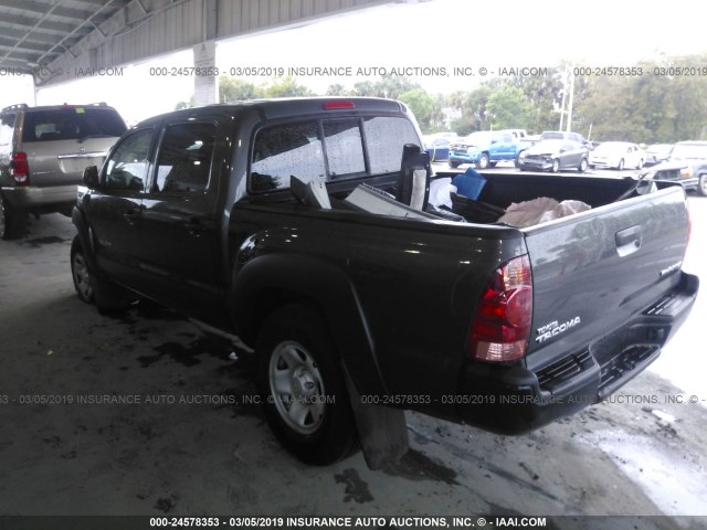 5TFJX4GNXFX043852 - 2015 TOYOTA TACOMA DOUBLE CAB PRERUNNER GRAY photo 3