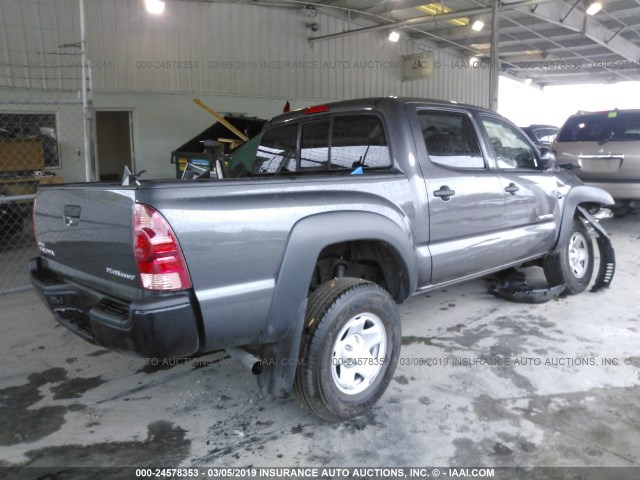 5TFJX4GNXFX043852 - 2015 TOYOTA TACOMA DOUBLE CAB PRERUNNER GRAY photo 4