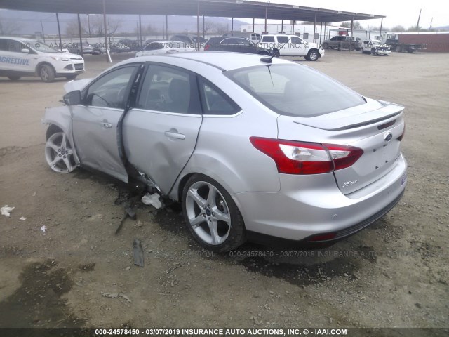 1FADP3J25EL222477 - 2014 FORD FOCUS TITANIUM SILVER photo 3