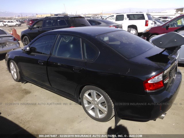 4S3BL676084203715 - 2008 SUBARU LEGACY GT LIMITED BLACK photo 3