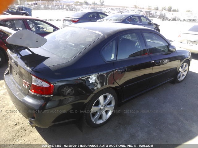 4S3BL676084203715 - 2008 SUBARU LEGACY GT LIMITED BLACK photo 4