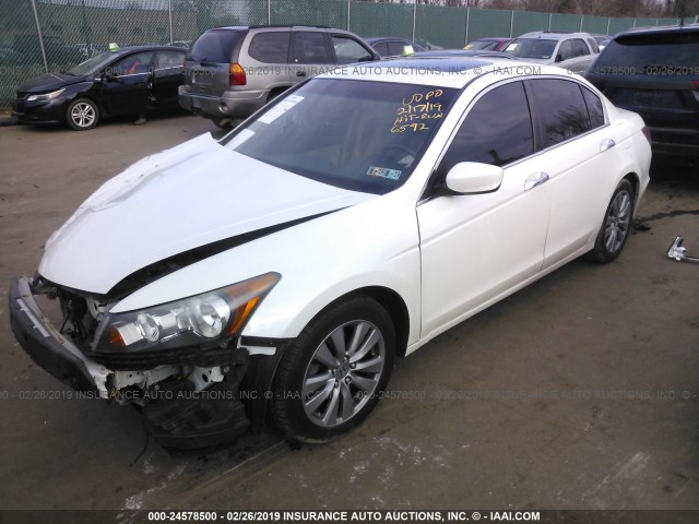 1HGCP3F8XCA036592 - 2012 HONDA ACCORD EXL WHITE photo 2