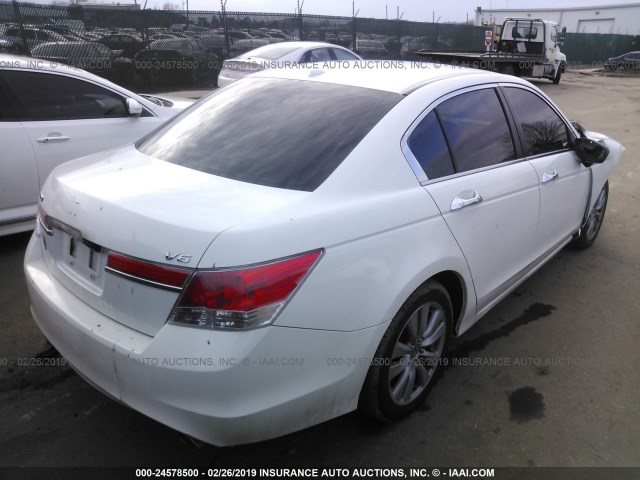 1HGCP3F8XCA036592 - 2012 HONDA ACCORD EXL WHITE photo 4