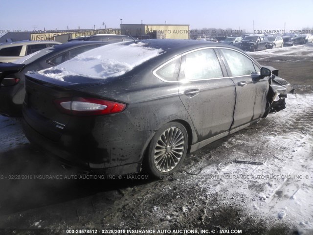 3FA6P0K98ER109532 - 2014 FORD FUSION TITANIUM BLACK photo 4