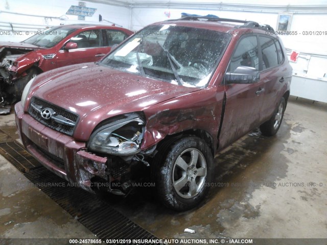 KM8JM12B06U414132 - 2006 HYUNDAI TUCSON GL BURGUNDY photo 2